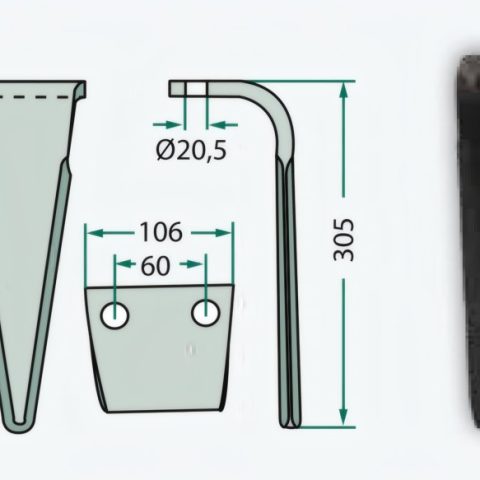 GRANIT Púa de grada rotativa